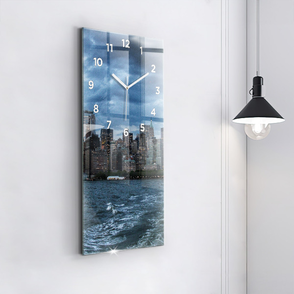 Vertical wall clock New York Panorama