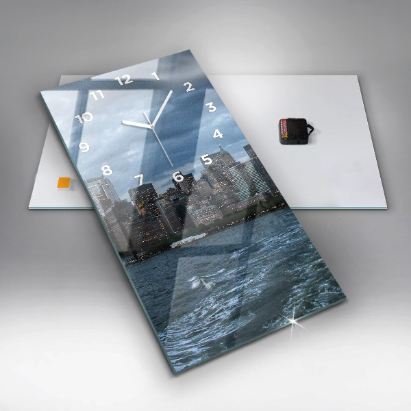 Vertical wall clock New York Panorama