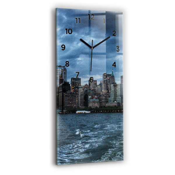 Vertical wall clock New York Panorama