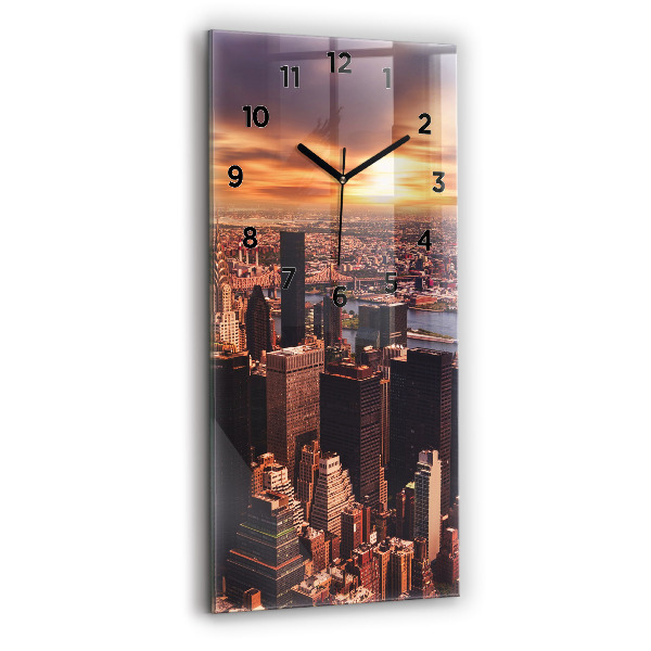 Vertical wall clock Panorama of the city west