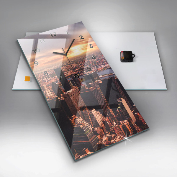 Vertical wall clock Panorama of the city west