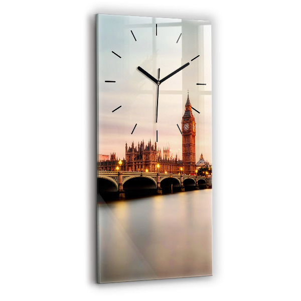 Vertical wall clock Big Ben London panorama