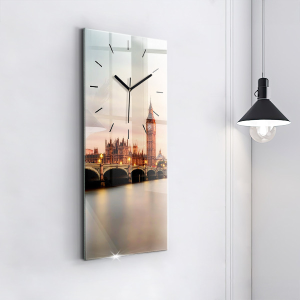 Vertical wall clock Big Ben London panorama