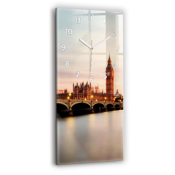 Vertical wall clock Big Ben London panorama