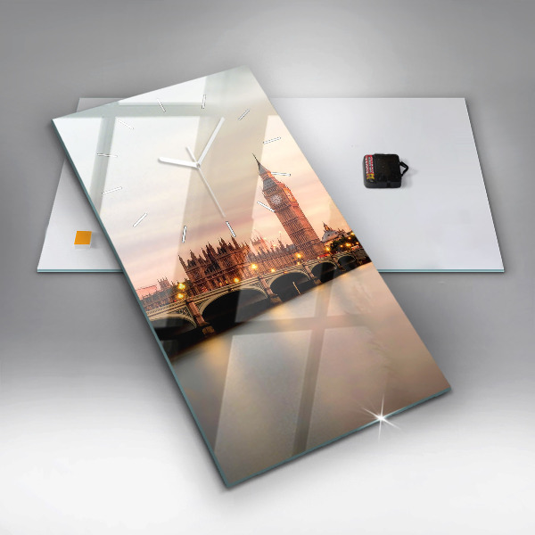 Vertical wall clock Big Ben London panorama