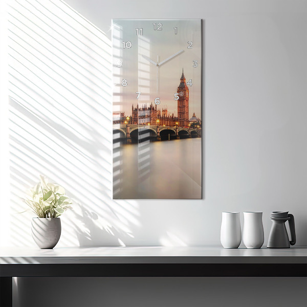Vertical wall clock Big Ben London panorama