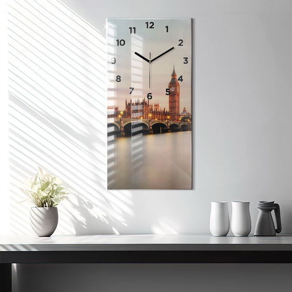 Vertical wall clock Big Ben London panorama