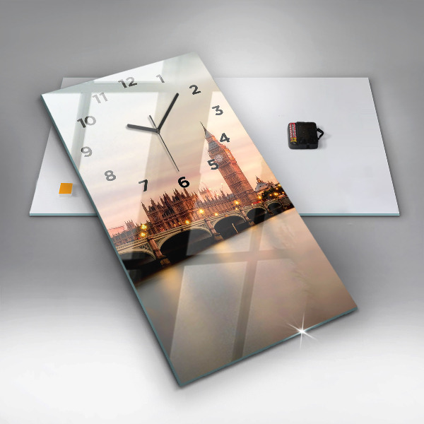 Vertical wall clock Big Ben London panorama