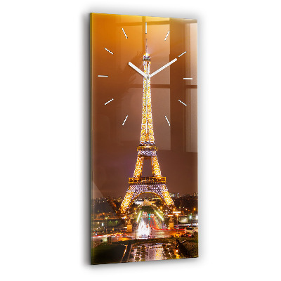 Vertical wall clock Illuminated Eiffel Tower