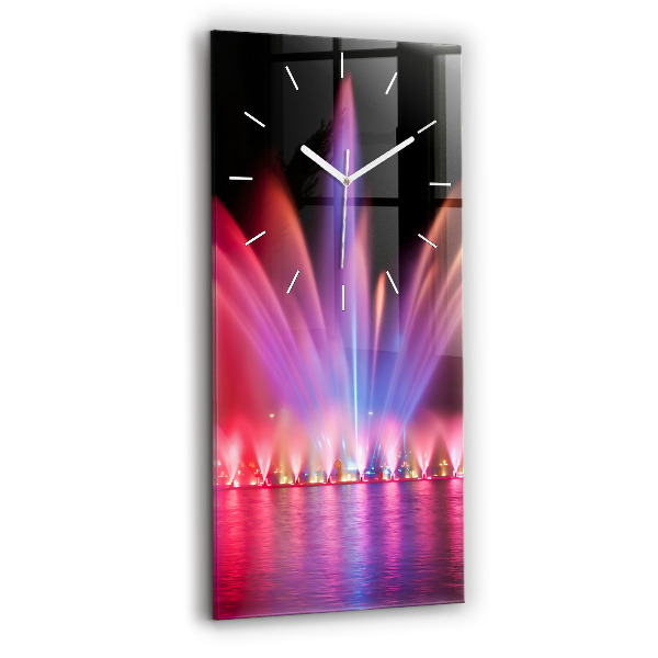 Vertical wall clock Wroclaw Fountain at Night
