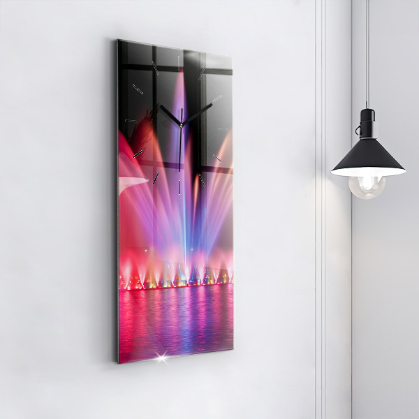 Vertical wall clock Wroclaw Fountain at Night