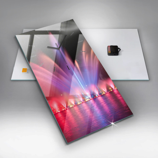 Vertical wall clock Wroclaw Fountain at Night