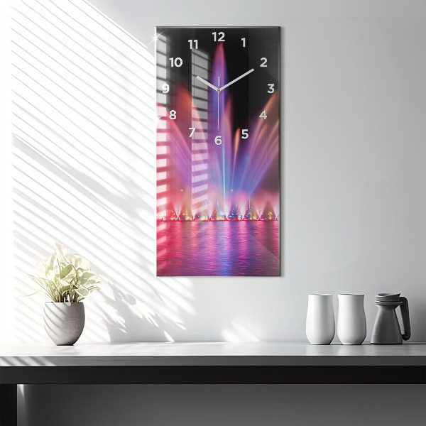 Vertical wall clock Wroclaw Fountain at Night