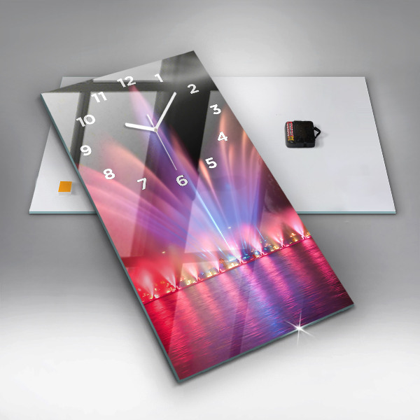 Vertical wall clock Wroclaw Fountain at Night