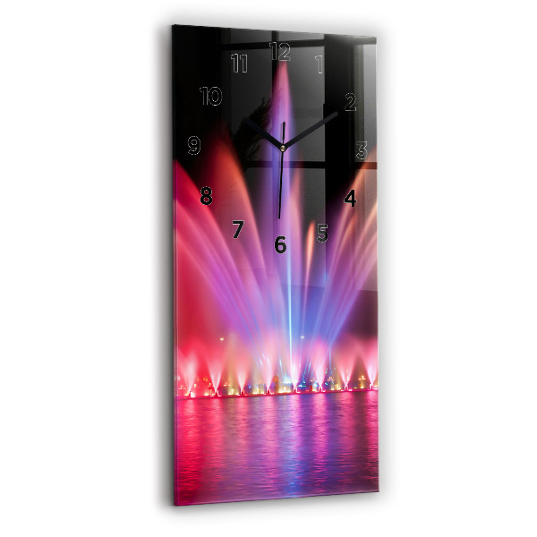 Vertical wall clock Wroclaw Fountain at Night