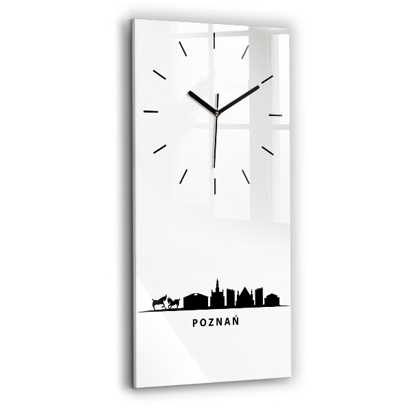 Vertical wall clock Poznan panorama graphics