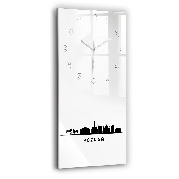 Vertical wall clock Poznan panorama graphics