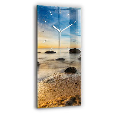 Vertical wall clock Sunrise Baltic Sea