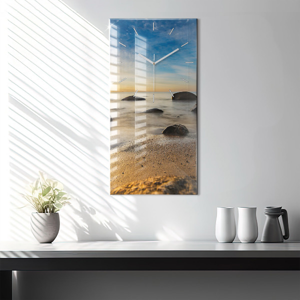 Vertical wall clock Sunrise Baltic Sea