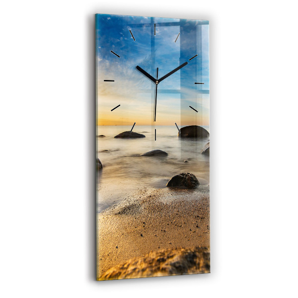 Vertical wall clock Sunrise Baltic Sea