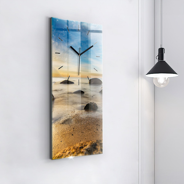 Vertical wall clock Sunrise Baltic Sea