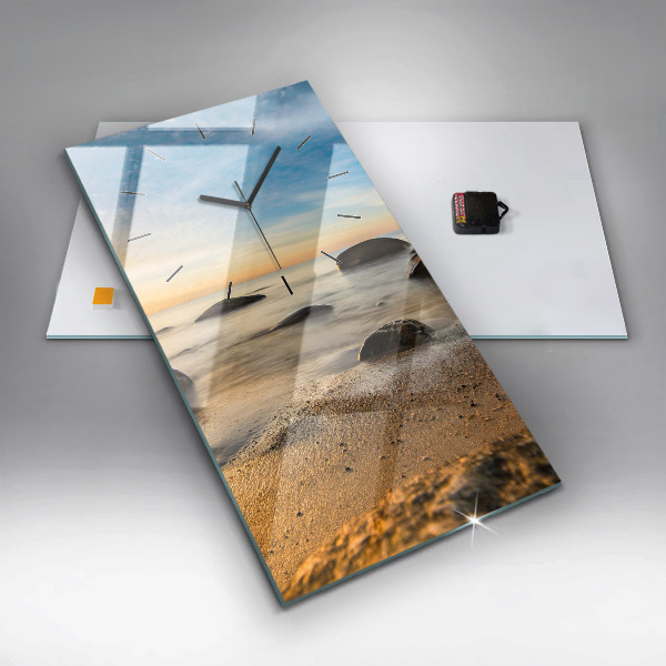 Vertical wall clock Sunrise Baltic Sea