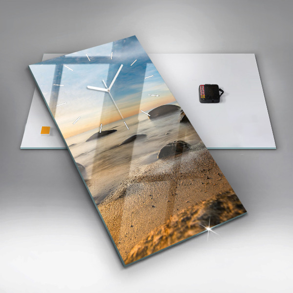 Vertical wall clock Sunrise Baltic Sea