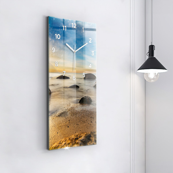 Vertical wall clock Sunrise Baltic Sea