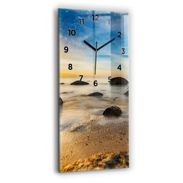 Vertical wall clock Sunrise Baltic Sea