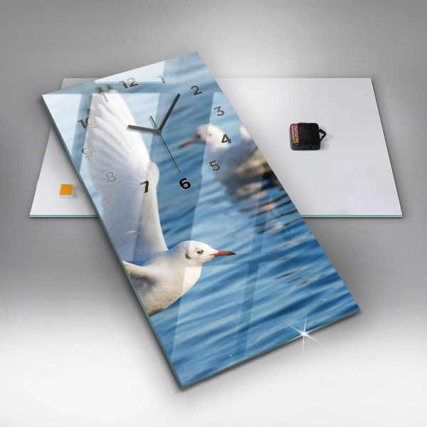 Vertical wall clock Seagulls in Gdynia