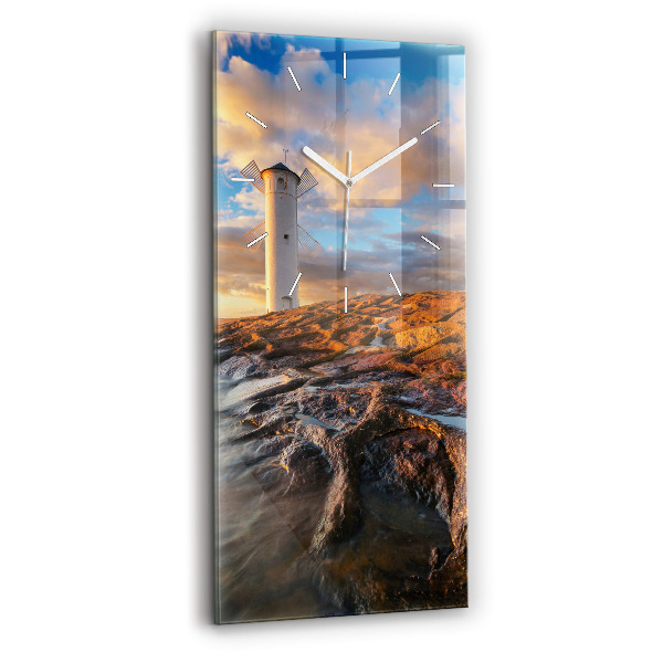 Vertical wall clock The Lighthouse and the Baltic Sea