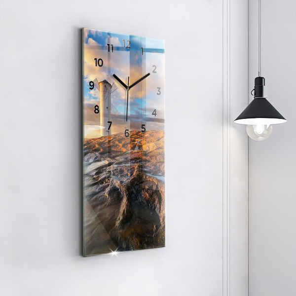 Vertical wall clock The Lighthouse and the Baltic Sea