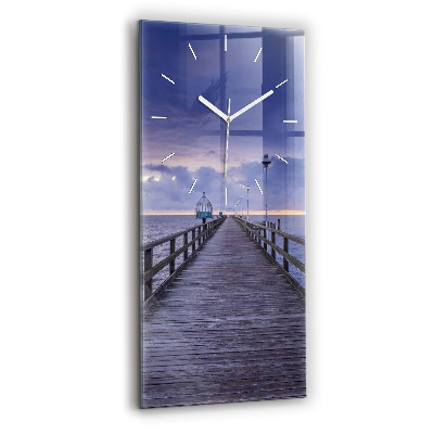 Vertical wall clock Pier on the Baltic Sea