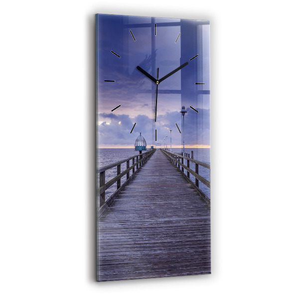 Vertical wall clock Pier on the Baltic Sea