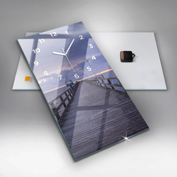 Vertical wall clock Pier on the Baltic Sea