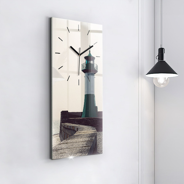 Vertical wall clock The lighthouse and the sea