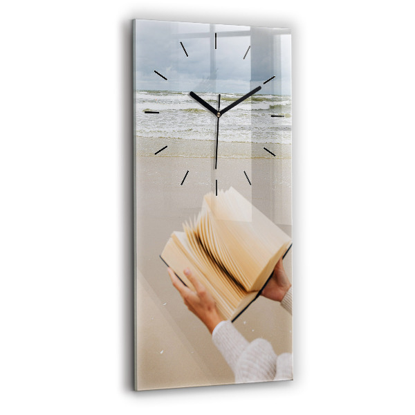 Vertical wall clock A moment with a book