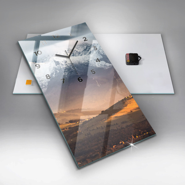 Vertical wall clock Winter landscape of the Tatra Mountains