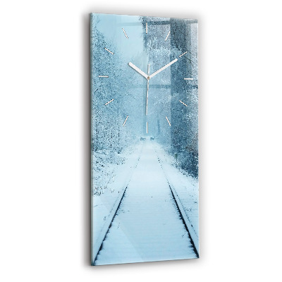 Vertical wall clock Deer on the tracks