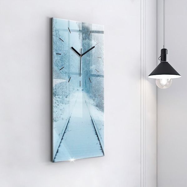 Vertical wall clock Deer on the tracks