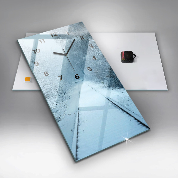 Vertical wall clock Deer on the tracks