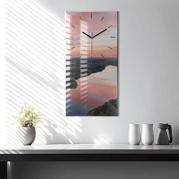 Vertical wall clock Lake view