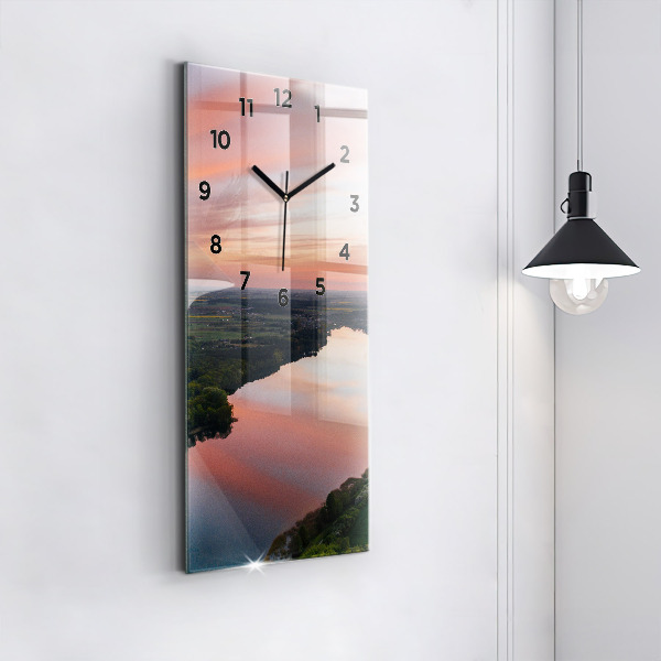 Vertical wall clock Lake view