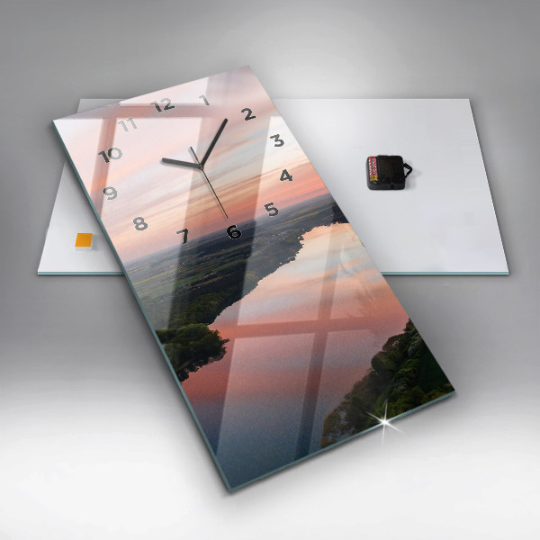 Vertical wall clock Lake view
