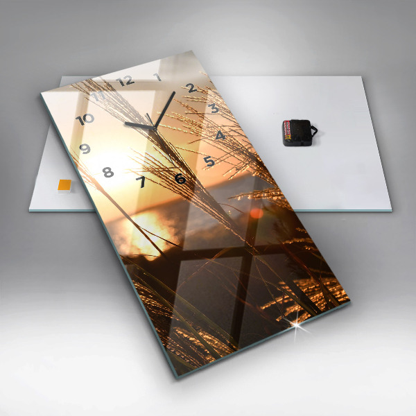 Vertical wall clock Wheat in the golden sun