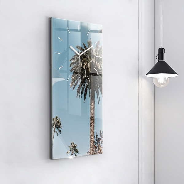 Vertical wall clock Palm trees in Los Angeles
