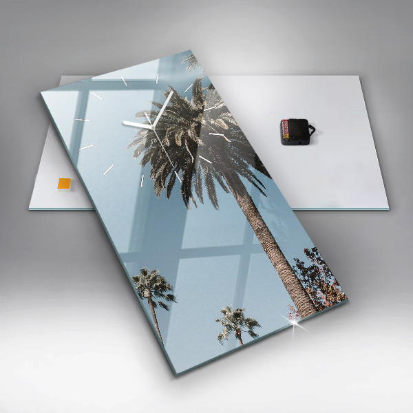 Vertical wall clock Palm trees in Los Angeles