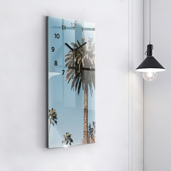 Vertical wall clock Palm trees in Los Angeles
