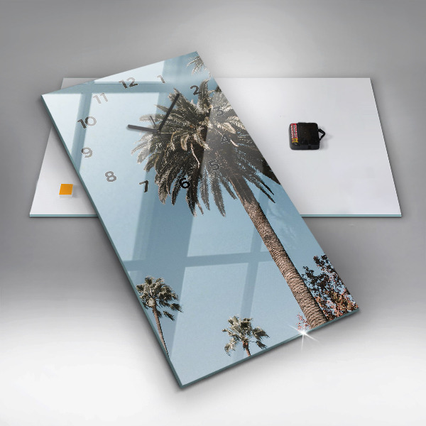 Vertical wall clock Palm trees in Los Angeles