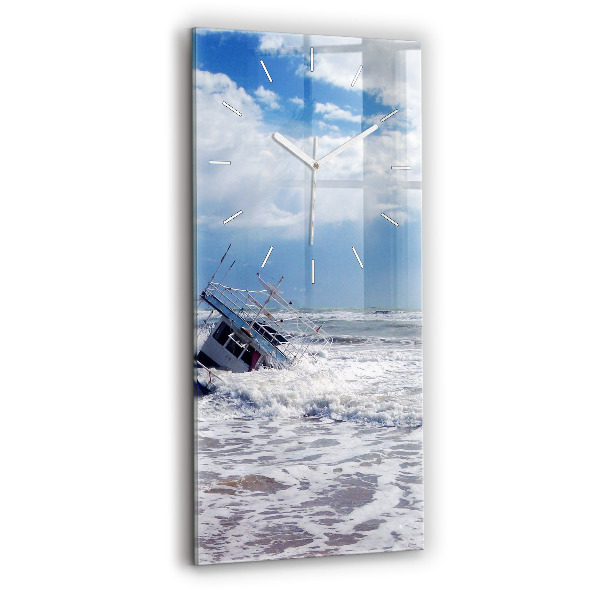 Vertical wall clock Sunken watercraft